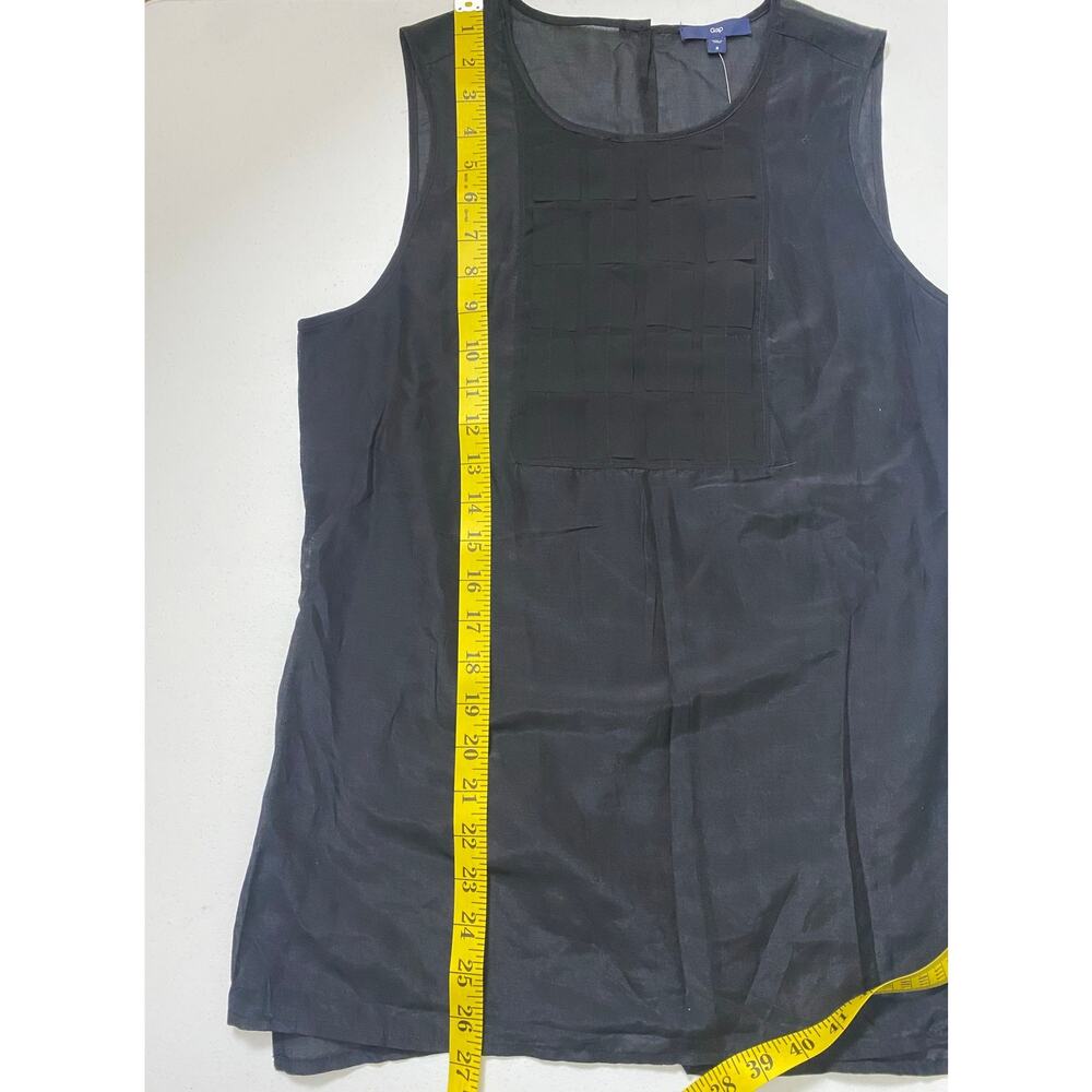 GAP Women S Cotton Silk Sheer Sleeveless Blouse Top Tank Ruffle Appliqué Bib NWT - Picture 4 of 5